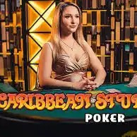 Official Live Dealer logo: Caribbean Stud Poker by Evolution at Mr Punter Casino