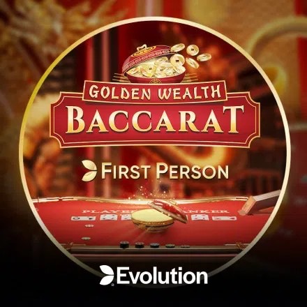 First Person Golden Wealth Baccarat logo by Evolution Mr Punter Casino